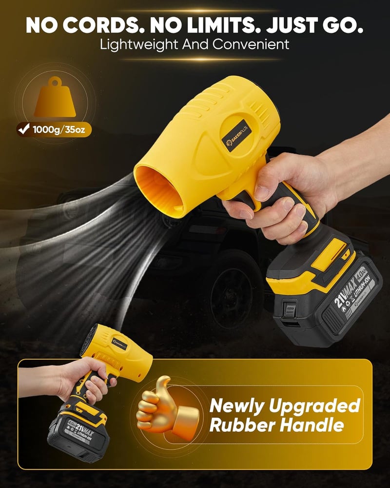 SakerPlus Portable Dust Cleaner 180000 RPM Cordless Leaf Blower 4.0Ah Battery with Adjustable Speed for Patio Driveways Workshop Lawn Cleaning (1 Battery) - Image 5